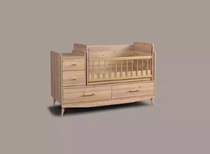 Childrens bed Infant Baby Beds Toddler Wooden bed Brown with shelves